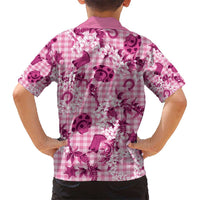 Mokihana Maile Ilima Leis Paniolo Palaka Kid Hawaiian Shirt Hawaiian Omaomo Ulaula Spirit - Polynesian Pride