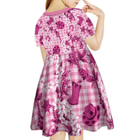 Mokihana Maile Ilima Leis Paniolo Palaka Kid Short Sleeve Dress Hawaiian Omaomo Ulaula Spirit - Polynesian Pride