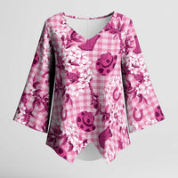 Mokihana Maile Ilima Leis Paniolo Palaka Kimono Sleeve Blouse Hawaiian Omaomo Ulaula Spirit - Polynesian Pride