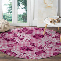 Mokihana Maile Ilima Leis Paniolo Palaka Round Carpet Hawaiian Omaomo Ulaula Spirit - Polynesian Pride