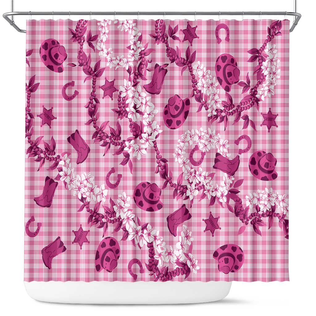 Mokihana Maile Ilima Leis Paniolo Palaka Shower Curtain Hawaiian Omaomo Ulaula Spirit - Polynesian Pride