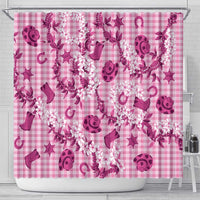 Mokihana Maile Ilima Leis Paniolo Palaka Shower Curtain Hawaiian Omaomo Ulaula Spirit - Polynesian Pride