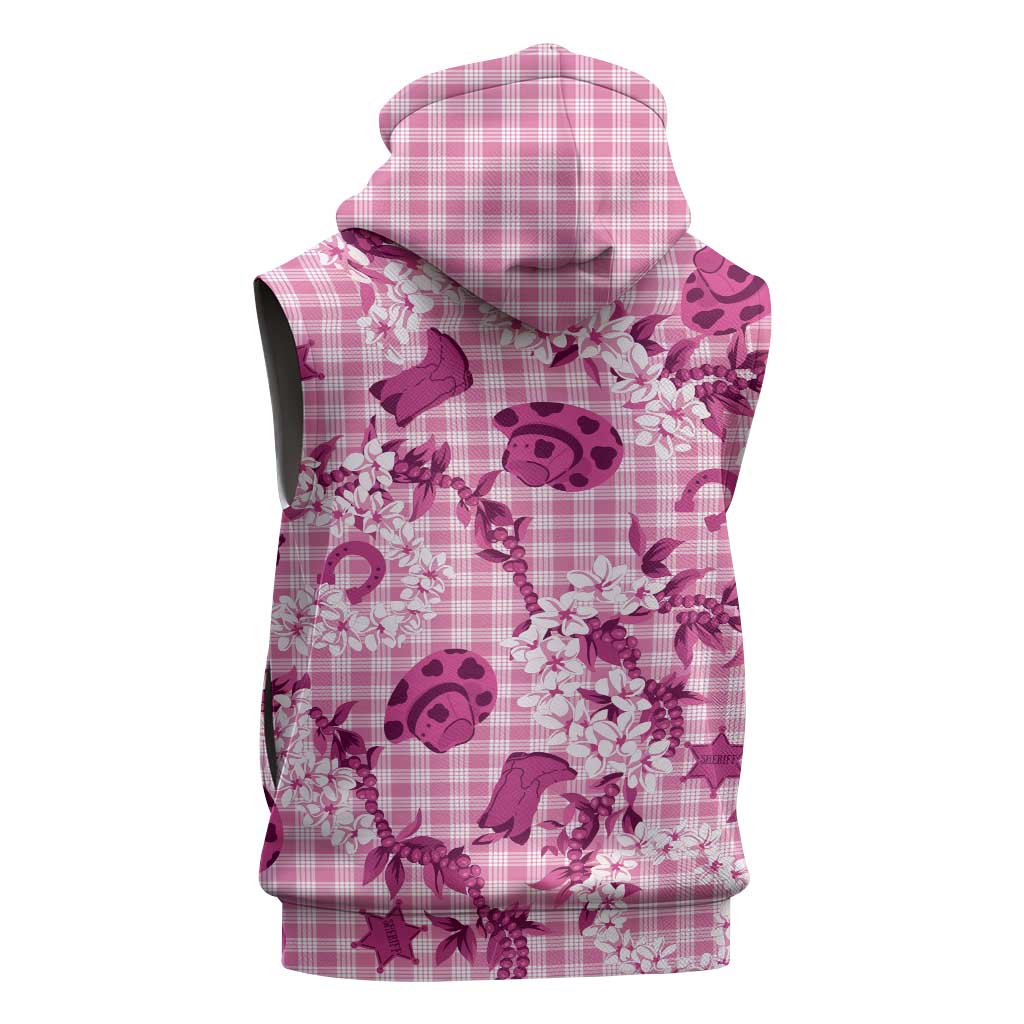 Mokihana Maile Ilima Leis Paniolo Palaka Sleeveless Zip Hoodie Hawaiian Omaomo Ulaula Spirit - Polynesian Pride