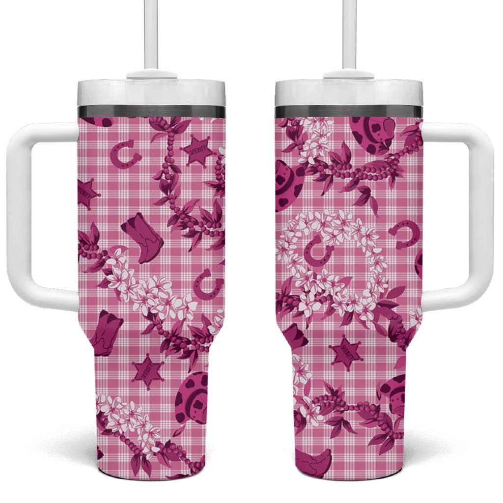 Mokihana Maile Ilima Leis Paniolo Palaka Tumbler With Handle Hawaiian Omaomo Ulaula Spirit - Polynesian Pride