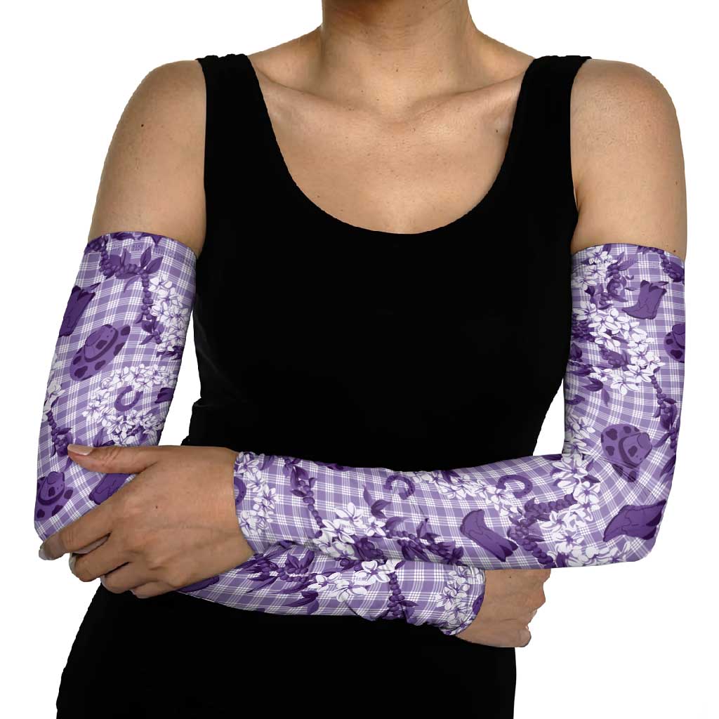 Mokihana Maile Ilima Leis Paniolo Palaka Arm Sleeves Hawaiian Poni Spirit - Polynesian Pride