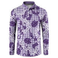 Mokihana Maile Ilima Leis Paniolo Palaka Button Sweatshirt Hawaiian Poni Spirit - Polynesian Pride