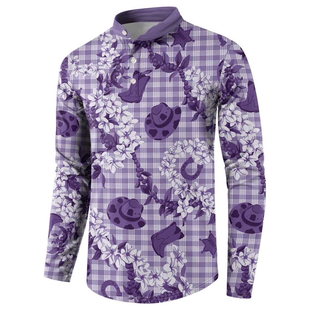 Mokihana Maile Ilima Leis Paniolo Palaka Button Sweatshirt Hawaiian Poni Spirit - Polynesian Pride