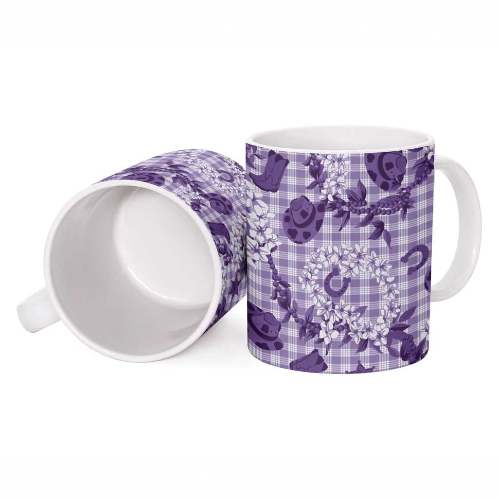 Mokihana Maile Ilima Leis Paniolo Palaka Ceramic Mug Hawaiian Poni Spirit - Polynesian Pride