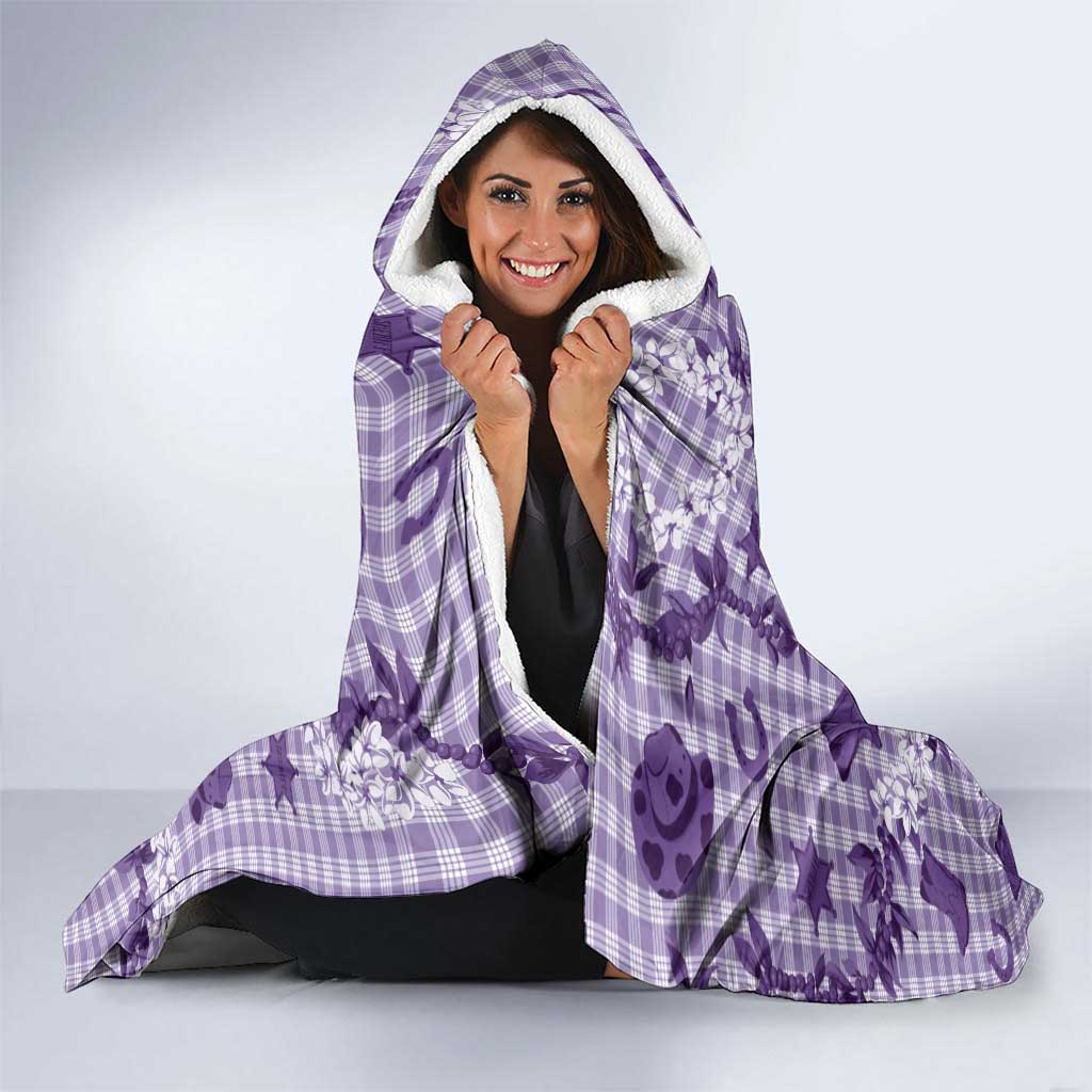 Mokihana Maile Ilima Leis Paniolo Palaka Hooded Blanket Hawaiian Poni Spirit - Polynesian Pride