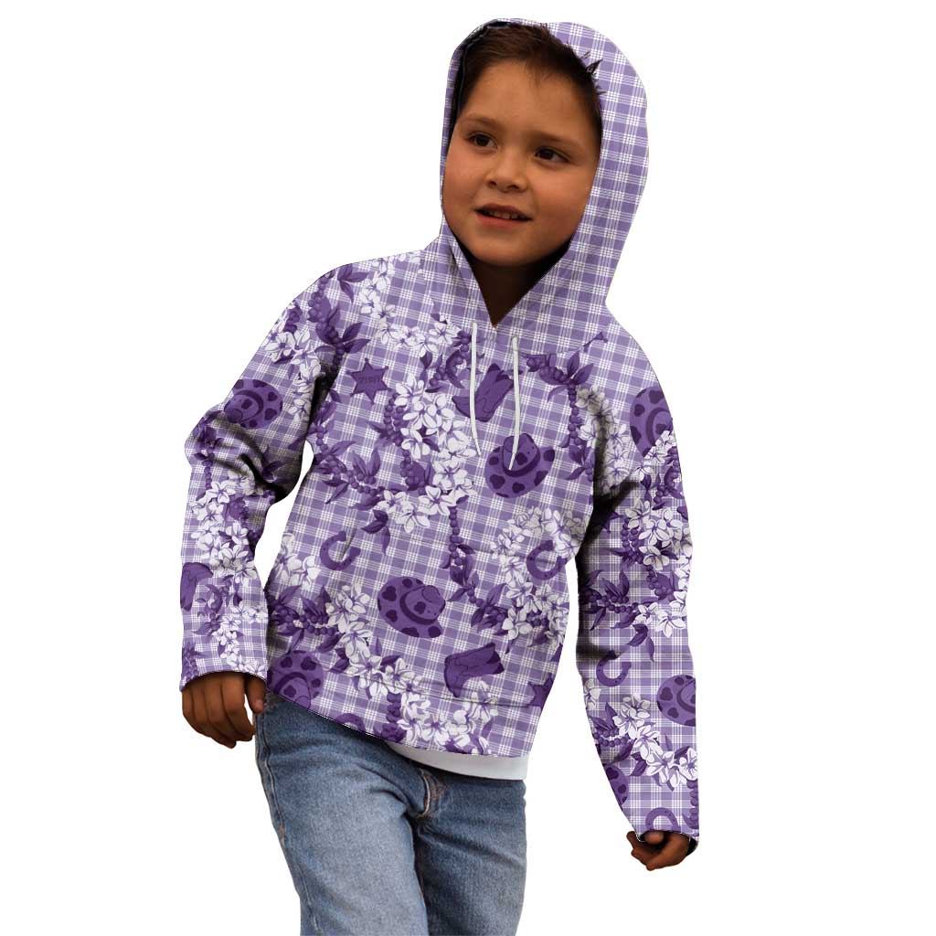 Mokihana Maile Ilima Leis Paniolo Palaka Kid Hoodie Hawaiian Poni Spirit - Polynesian Pride