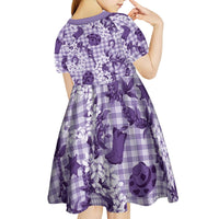 Mokihana Maile Ilima Leis Paniolo Palaka Kid Short Sleeve Dress Hawaiian Poni Spirit - Polynesian Pride