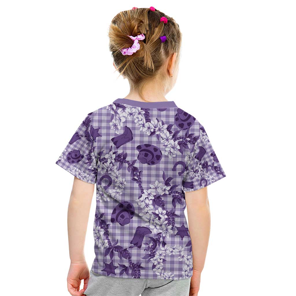 Mokihana Maile Ilima Leis Paniolo Palaka Kid T Shirt Hawaiian Poni Spirit - Polynesian Pride