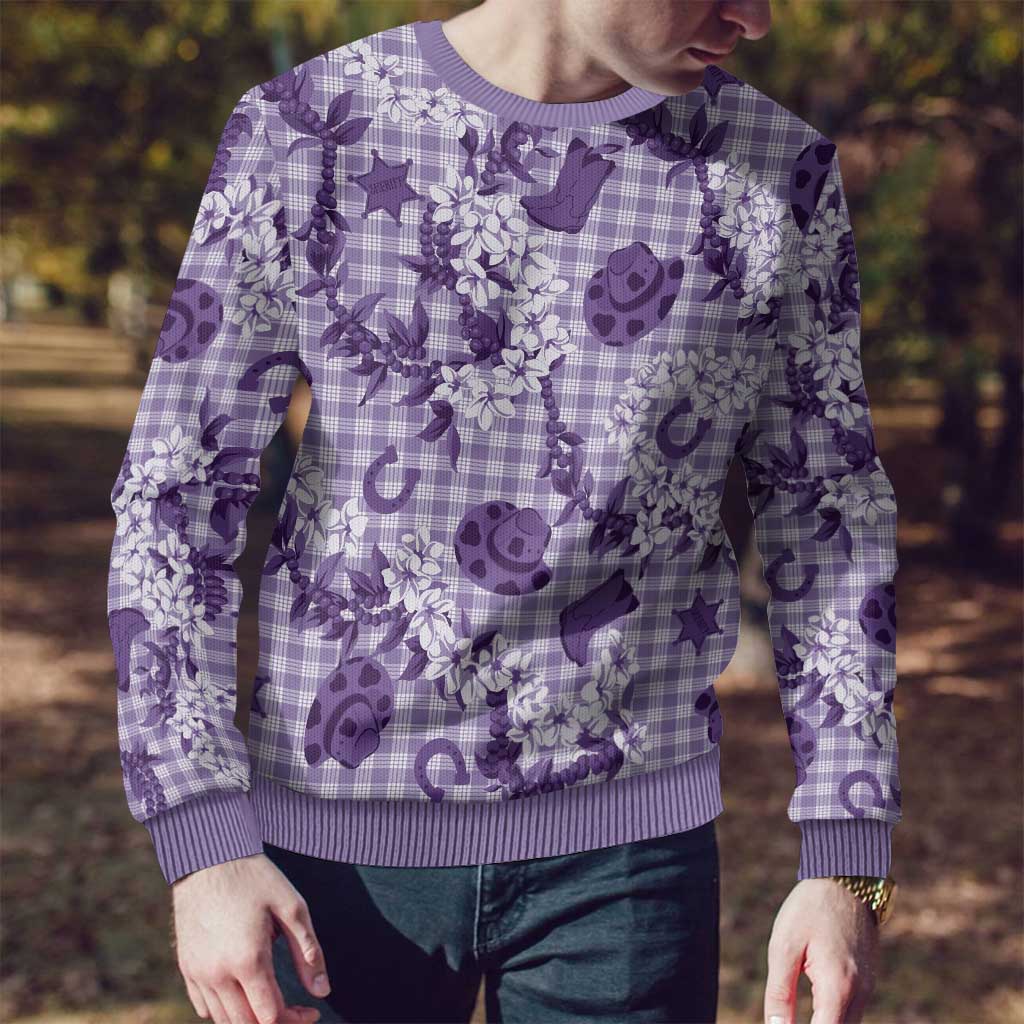 Mokihana Maile Ilima Leis Paniolo Palaka Ugly Christmas Sweater Hawaiian Poni Spirit - Polynesian Pride