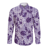 Mokihana Maile Ilima Leis Paniolo Palaka Long Sleeve Button Shirt Hawaiian Poni Spirit - Polynesian Pride