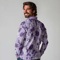 Mokihana Maile Ilima Leis Paniolo Palaka Long Sleeve Polo Shirt Hawaiian Poni Spirit - Polynesian Pride