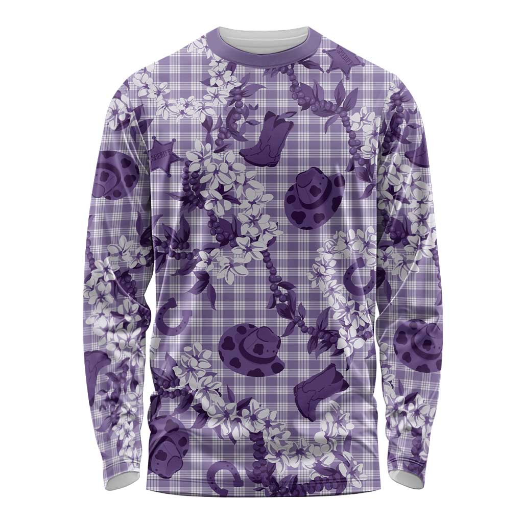 Mokihana Maile Ilima Leis Paniolo Palaka Long Sleeve Shirt Hawaiian Poni Spirit - Polynesian Pride