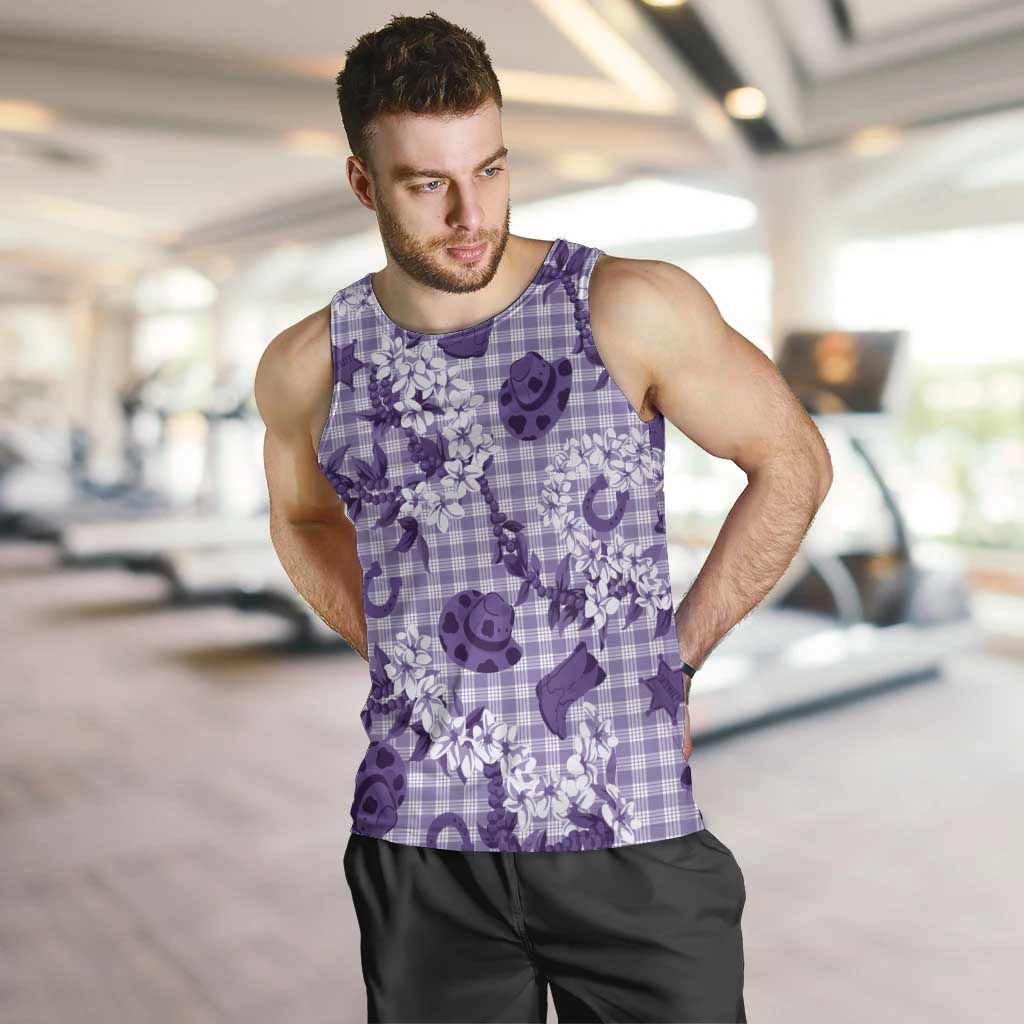 Mokihana Maile Ilima Leis Paniolo Palaka Men Tank Top Hawaiian Poni Spirit - Polynesian Pride