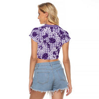 Mokihana Maile Ilima Leis Paniolo Palaka Raglan Cropped T Shirt Hawaiian Poni Spirit - Polynesian Pride