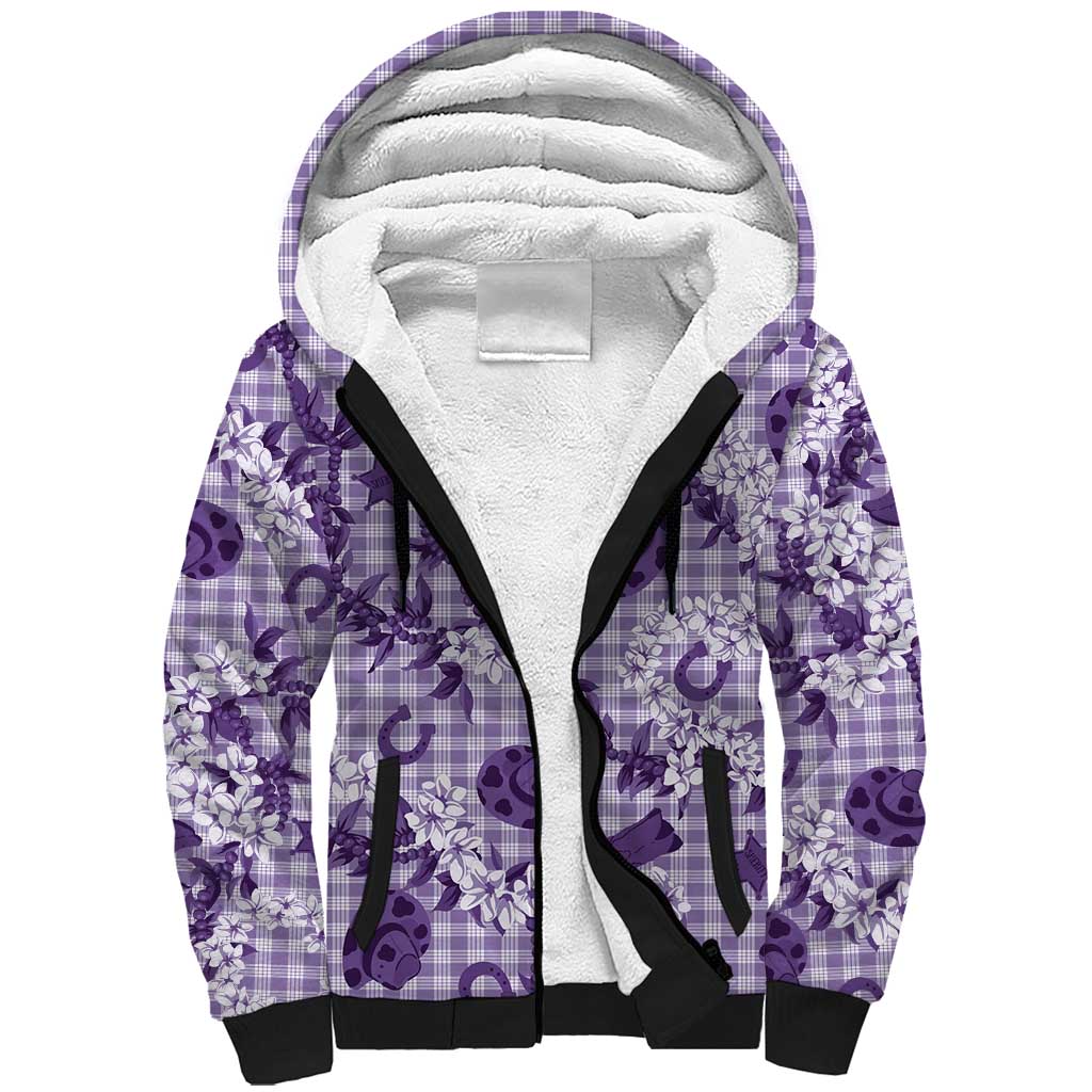 Mokihana Maile Ilima Leis Paniolo Palaka Sherpa Hoodie Hawaiian Poni Spirit - Polynesian Pride