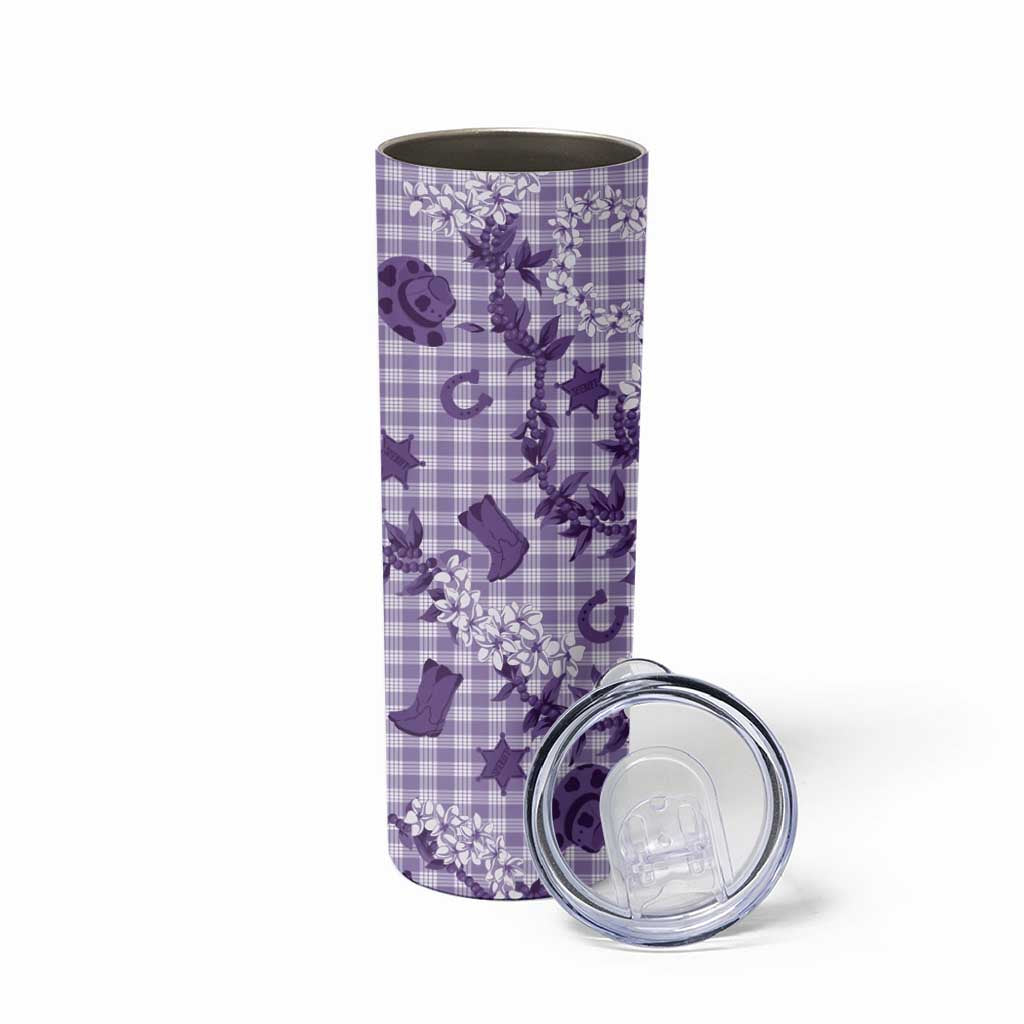 Mokihana Maile Ilima Leis Paniolo Palaka Skinny Tumbler Hawaiian Poni Spirit - Polynesian Pride