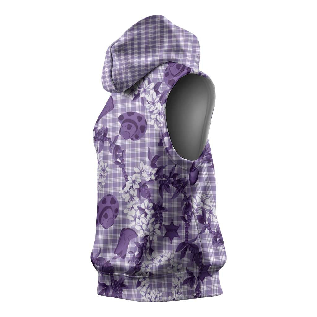 Mokihana Maile Ilima Leis Paniolo Palaka Sleeveless Hoodie Hawaiian Poni Spirit - Polynesian Pride