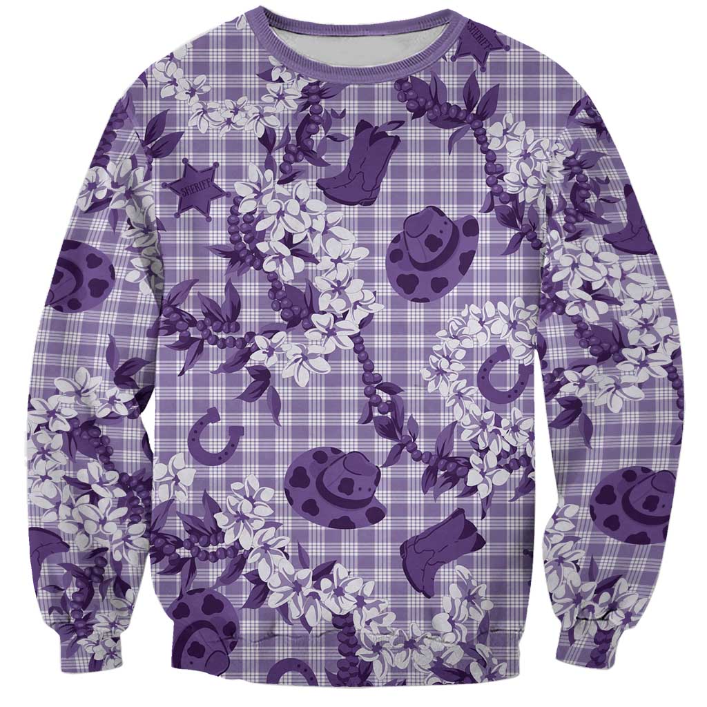 Mokihana Maile Ilima Leis Paniolo Palaka Sweatshirt Hawaiian Poni Spirit - Polynesian Pride