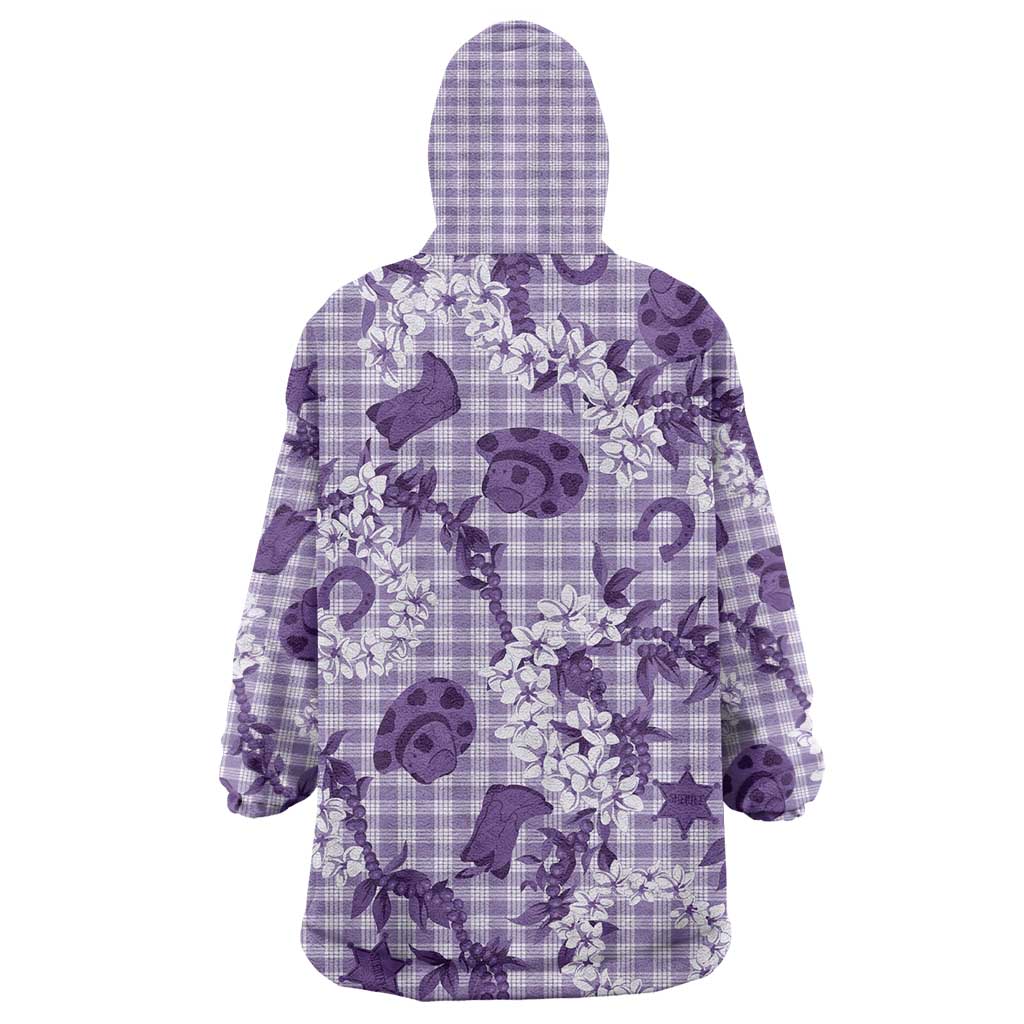 Mokihana Maile Ilima Leis Paniolo Palaka Wearable Blanket Hoodie Hawaiian Poni Spirit - Polynesian Pride