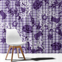 Mokihana Maile Ilima Leis Paniolo Palaka Window Curtain Hawaiian Poni Spirit - Polynesian Pride