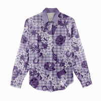 Mokihana Maile Ilima Leis Paniolo Palaka Women Casual Shirt Hawaiian Poni Spirit - Polynesian Pride