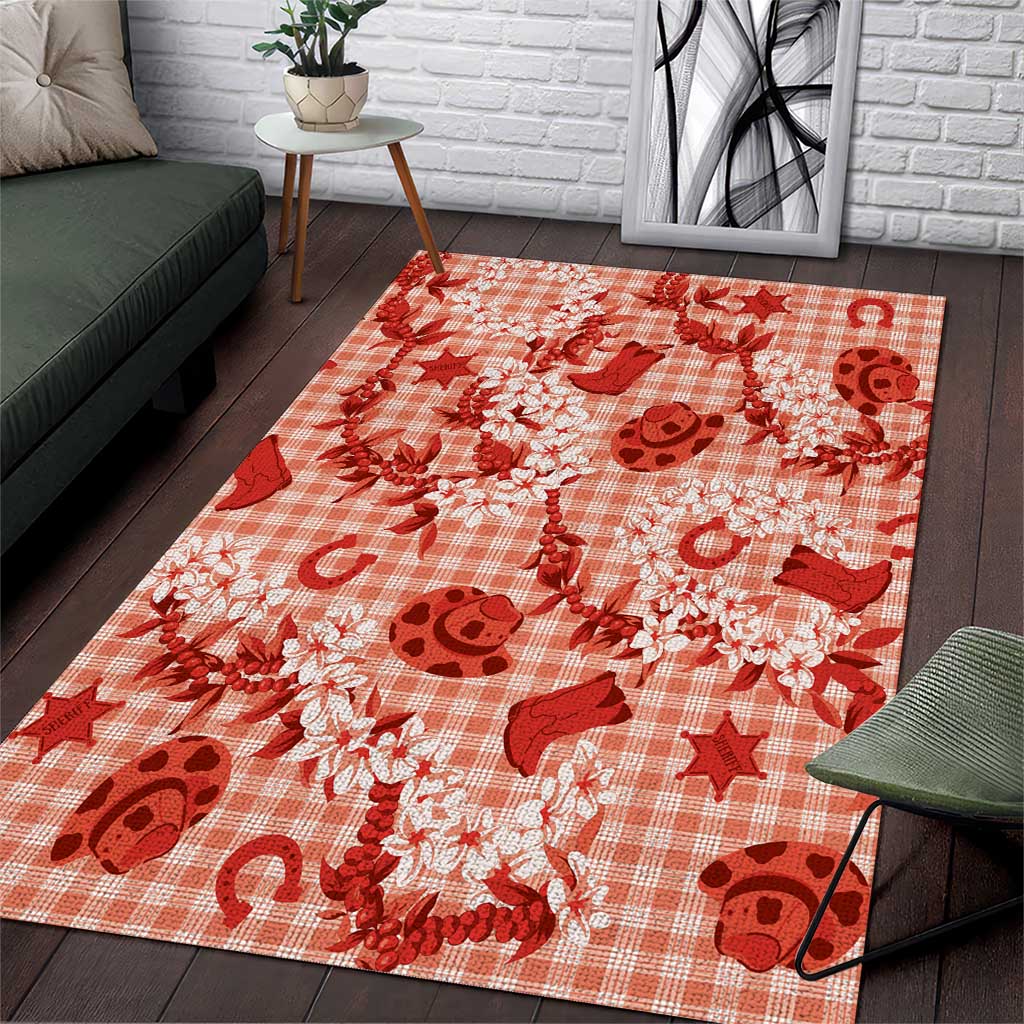 Mokihana Maile Ilima Leis Paniolo Palaka Area Rug Hawaiian Ulaula Spirit - Polynesian Pride