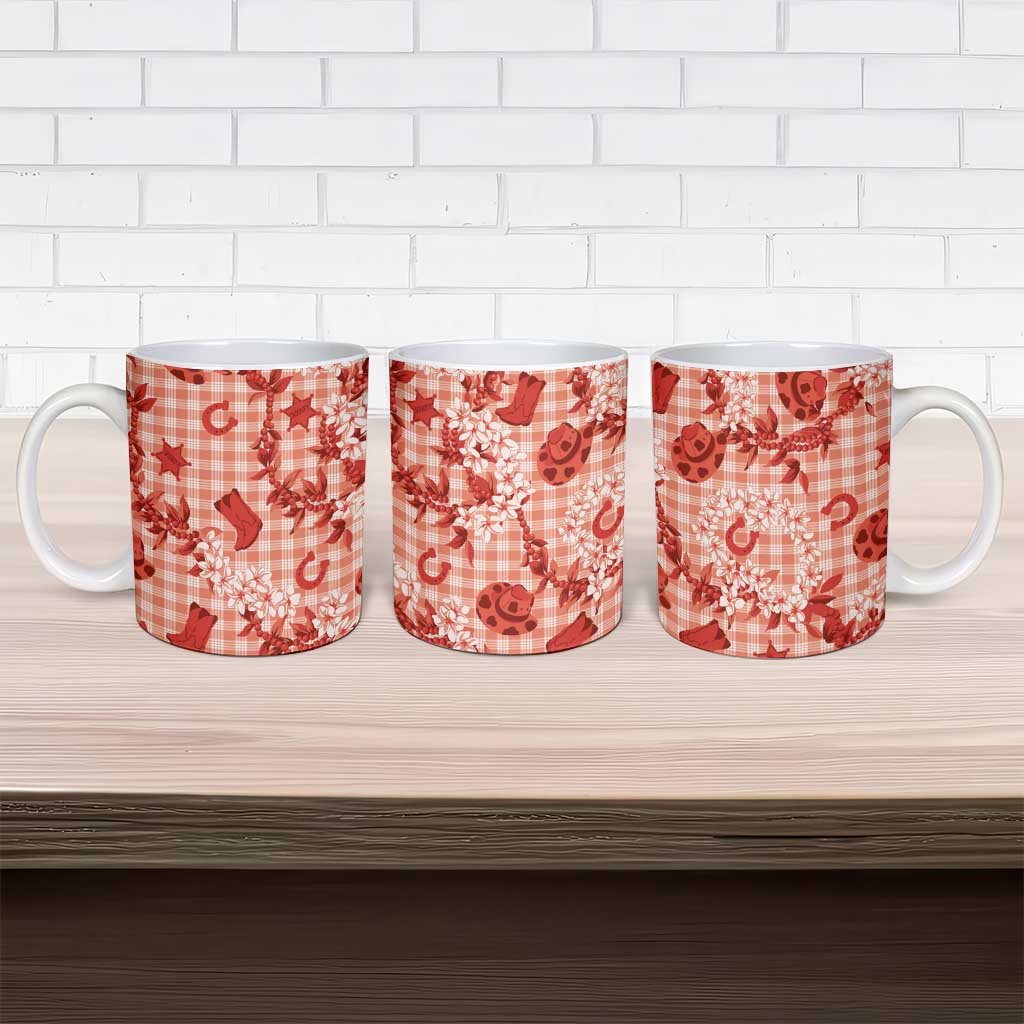 Mokihana Maile Ilima Leis Paniolo Palaka Ceramic Mug Hawaiian Ulaula Spirit - Polynesian Pride