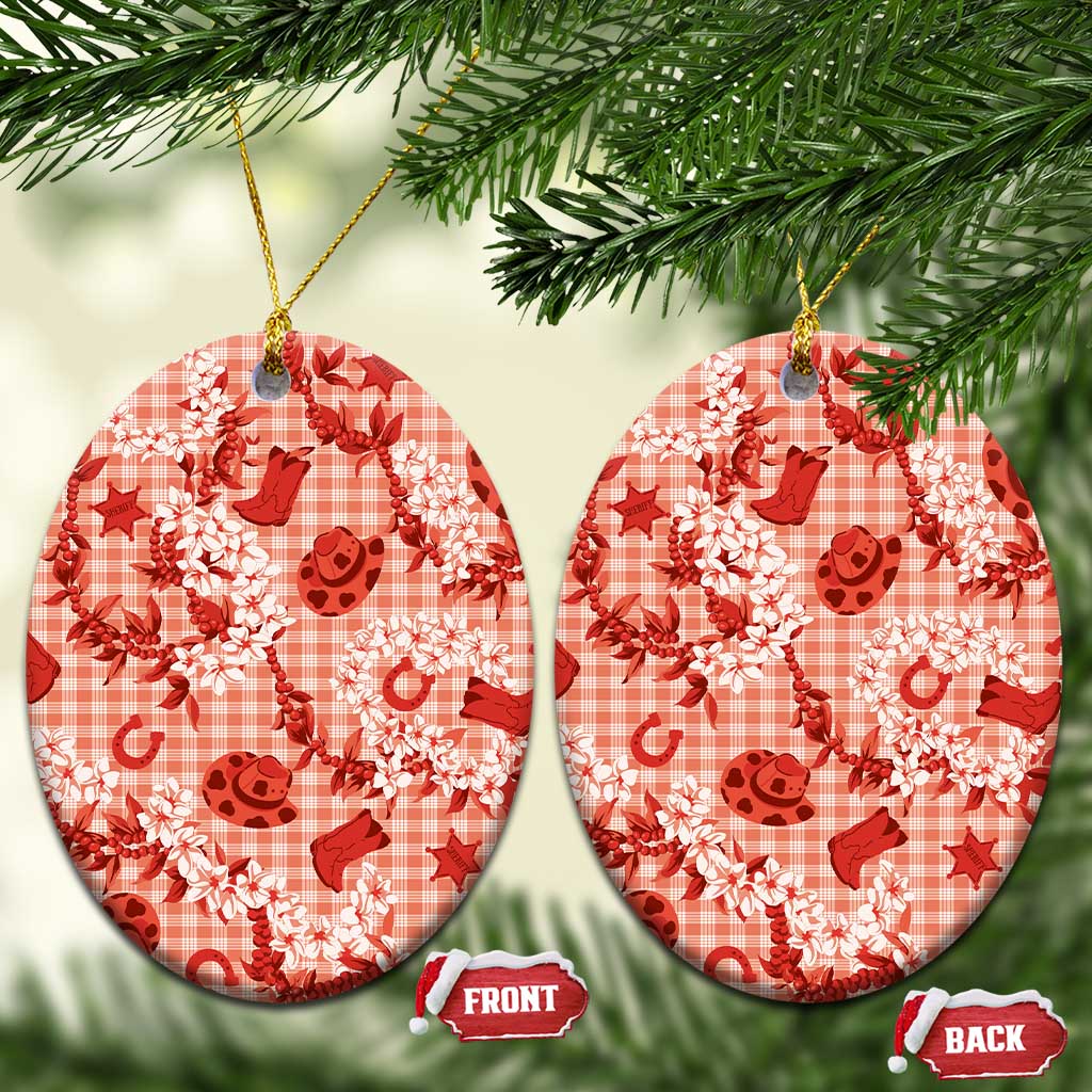 Mokihana Maile Ilima Leis Paniolo Palaka Ceramic Ornament Hawaiian Ulaula Spirit - Polynesian Pride