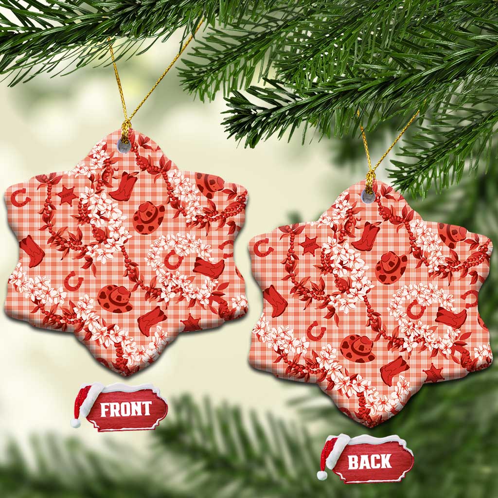 Mokihana Maile Ilima Leis Paniolo Palaka Ceramic Ornament Hawaiian Ulaula Spirit - Polynesian Pride