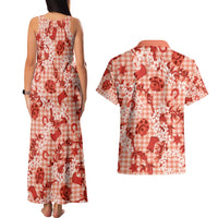 Mokihana Maile Ilima Leis Paniolo Palaka Couples Matching Tank Maxi Dress and Hawaiian Shirt Hawaiian Ulaula Spirit - Polynesian Pride