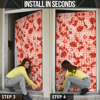 Mokihana Maile Ilima Leis Paniolo Palaka Door Cover Hawaiian Ulaula Spirit - Polynesian Pride