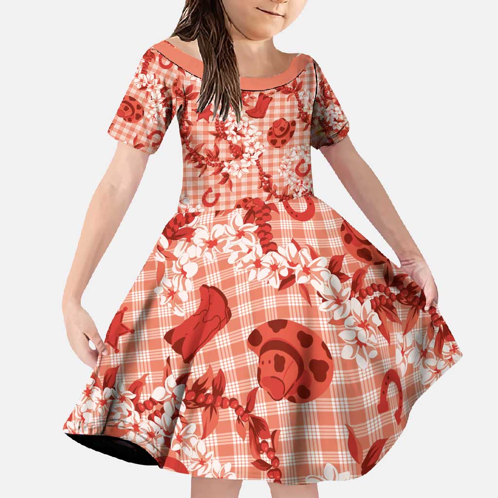 Mokihana Maile Ilima Leis Paniolo Palaka Family Matching Mermaid Dress and Hawaiian Shirt Hawaiian Ulaula Spirit - Polynesian Pride