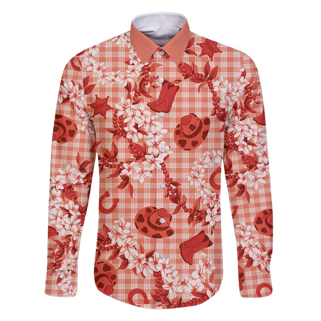 Mokihana Maile Ilima Leis Paniolo Palaka Family Matching Off Shoulder Maxi Dress and Hawaiian Shirt Hawaiian Ulaula Spirit - Polynesian Pride