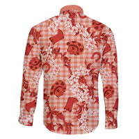 Mokihana Maile Ilima Leis Paniolo Palaka Family Matching Off Shoulder Short Dress and Hawaiian Shirt Hawaiian Ulaula Spirit - Polynesian Pride