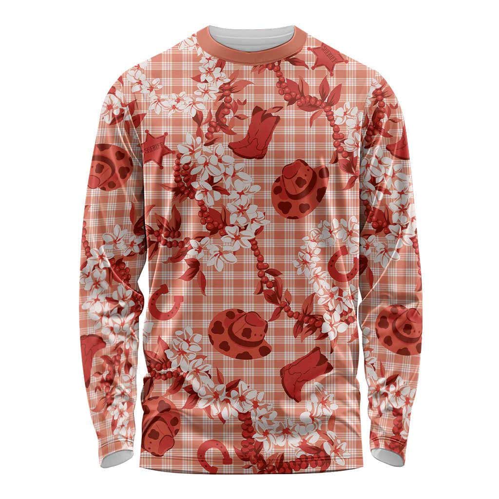 Mokihana Maile Ilima Leis Paniolo Palaka Long Sleeve Shirt Hawaiian Ulaula Spirit - Polynesian Pride