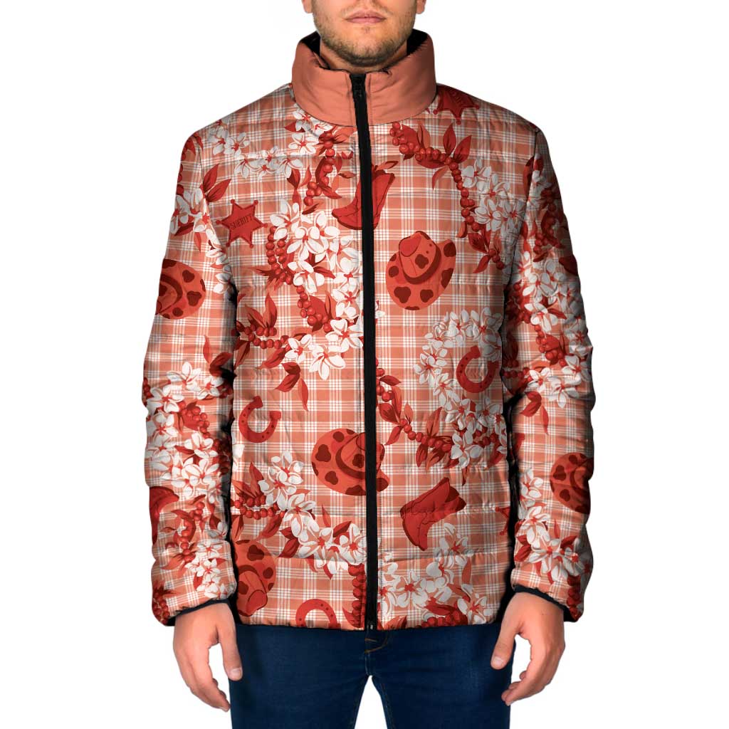 Mokihana Maile Ilima Leis Paniolo Palaka Padded Jacket Hawaiian Ulaula Spirit - Polynesian Pride