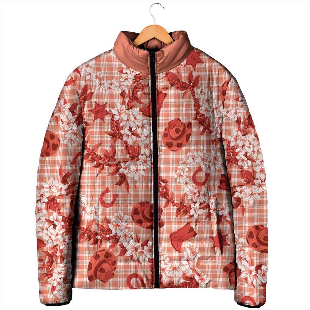 Mokihana Maile Ilima Leis Paniolo Palaka Padded Jacket Hawaiian Ulaula Spirit - Polynesian Pride