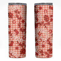 Mokihana Maile Ilima Leis Paniolo Palaka Skinny Tumbler Hawaiian Ulaula Spirit - Polynesian Pride