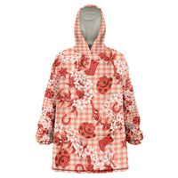 Mokihana Maile Ilima Leis Paniolo Palaka Wearable Blanket Hoodie Hawaiian Ulaula Spirit - Polynesian Pride