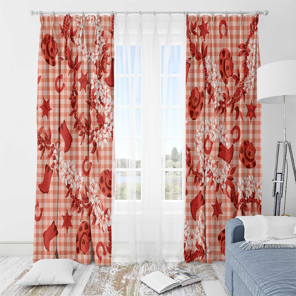 Mokihana Maile Ilima Leis Paniolo Palaka Window Curtain Hawaiian Ulaula Spirit - Polynesian Pride