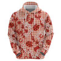 Mokihana Maile Ilima Leis Paniolo Palaka Zip Hoodie Hawaiian Ulaula Spirit - Polynesian Pride