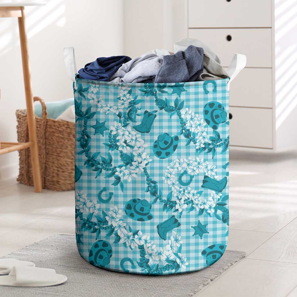 Mokihana Maile Ilima Leis Paniolo Palaka Laundry Basket Hawaiian Polu Opa Spirit - Polynesian Pride