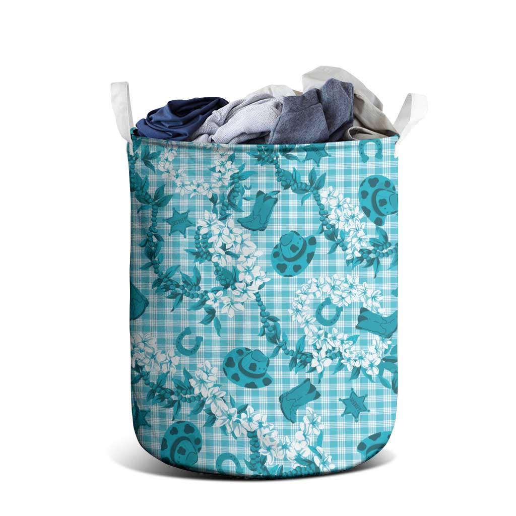 Mokihana Maile Ilima Leis Paniolo Palaka Laundry Basket Hawaiian Polu Opa Spirit - Polynesian Pride