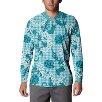 Mokihana Maile Ilima Leis Paniolo Palaka Button Sweatshirt Hawaiian Polu Opa Spirit - Polynesian Pride