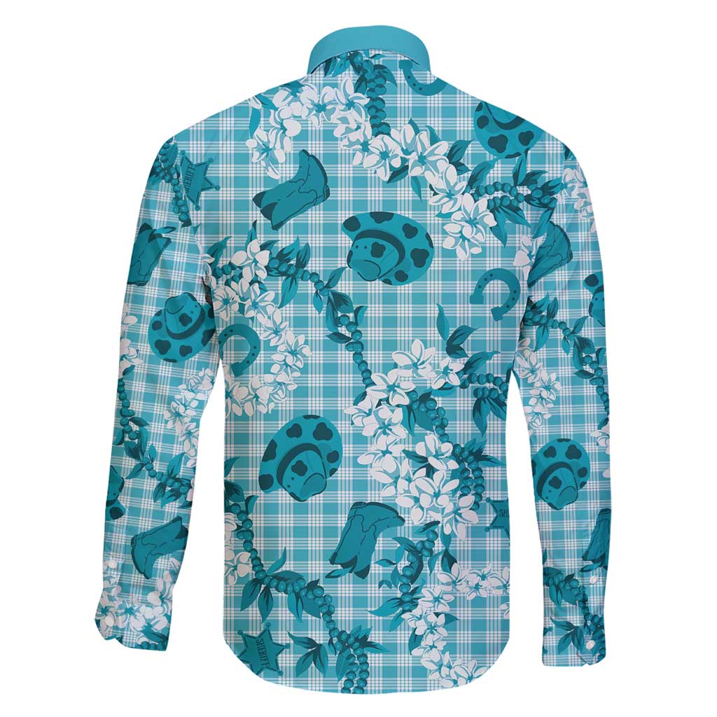 Mokihana Maile Ilima Leis Paniolo Palaka Family Matching Short Sleeve Bodycon Dress and Hawaiian Shirt Hawaiian Polu Opa Spirit - Polynesian Pride