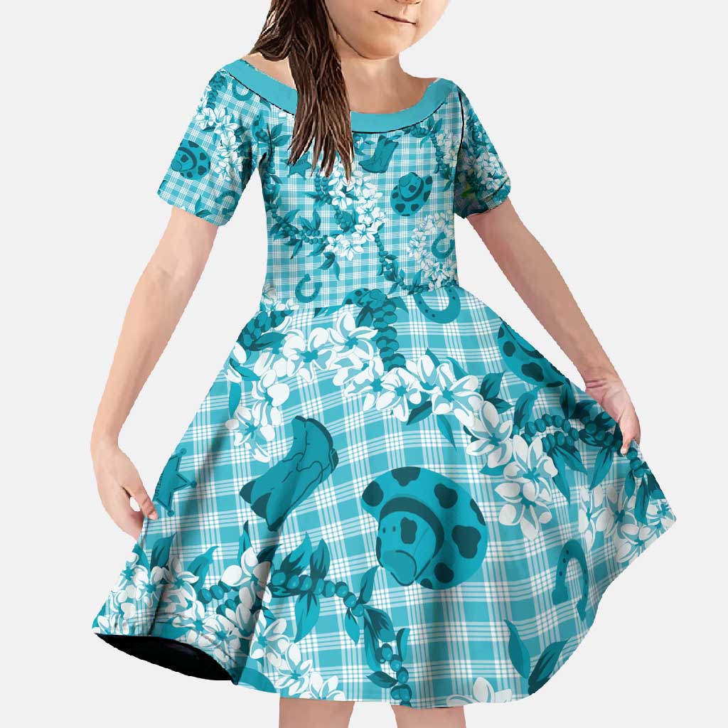 Mokihana Maile Ilima Leis Paniolo Palaka Family Matching Summer Maxi Dress and Hawaiian Shirt Hawaiian Polu Opa Spirit - Polynesian Pride